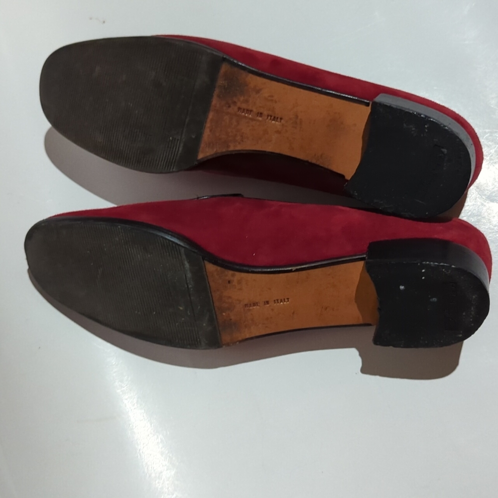 Salvatore Ferragamo red suede driving loafers - Picture 10 of 10